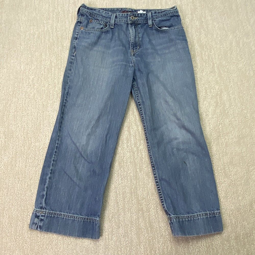 Eddie Bauer Jeans Womens Natural Fit High Rise Medium Wash Blue Denim Size 8R*